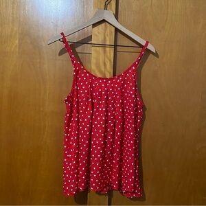 Torrid Red Hearts Swing Cami Tank Sleeveless Top